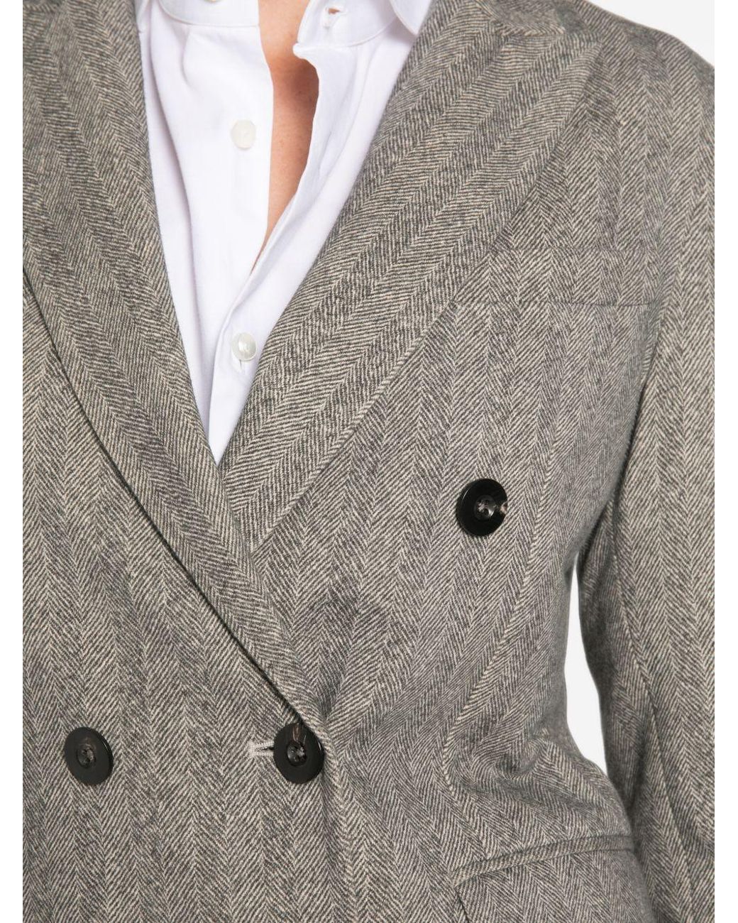Circolo 1901 Gray Cotton Double-Breasted Jacket