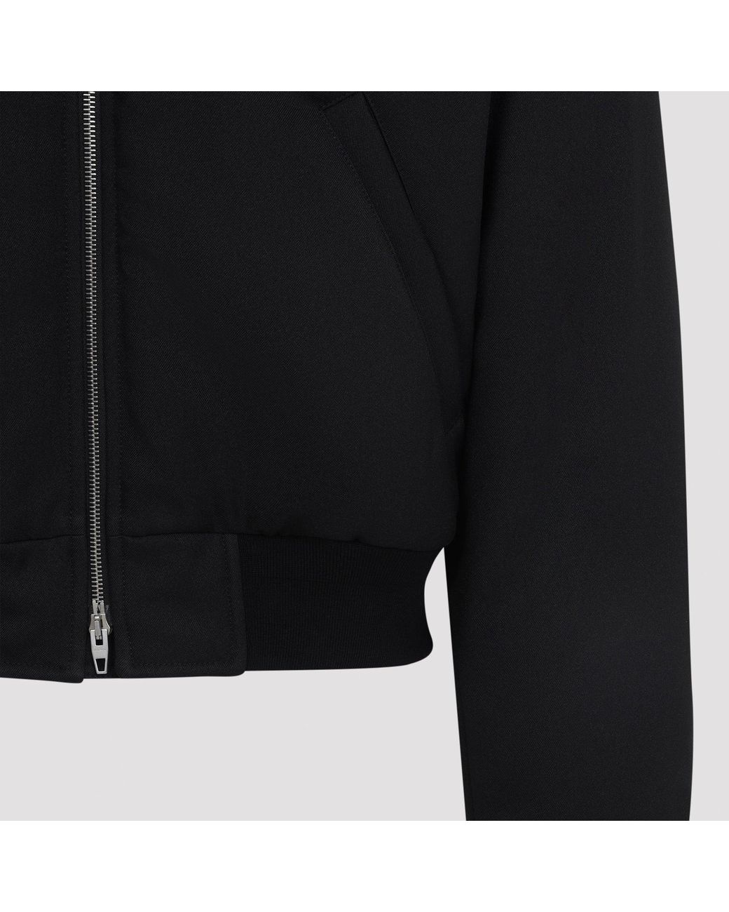 Jil Sander Black Cropped Bomber Jacket