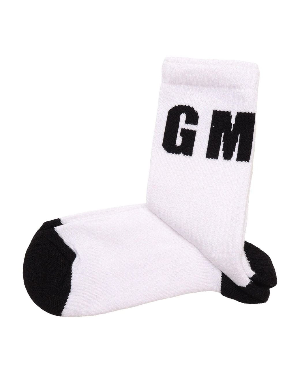 MSGM Black Socks Bianco