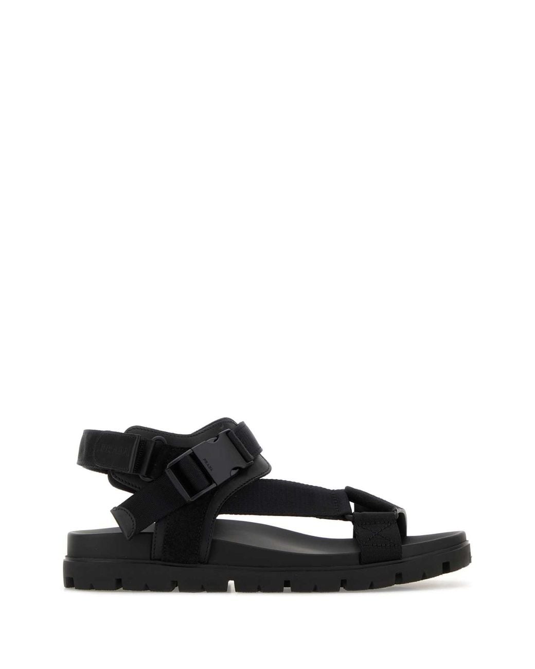 Prada Black Fabric Suede Sandals for men