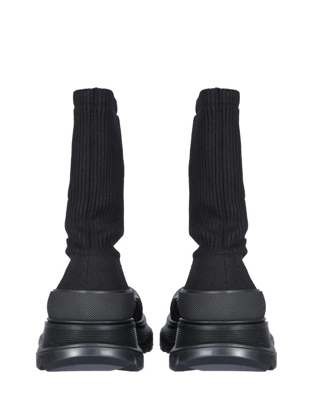 McQueen Blue Mcqueen Graffiti Knit Tread Slick Boot for men