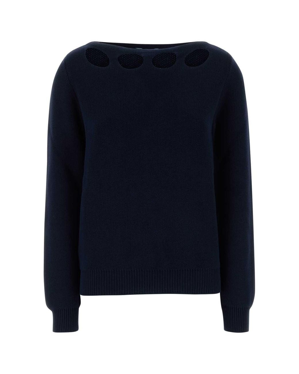 Prada Blue Cotton Crew-Neck Sweater