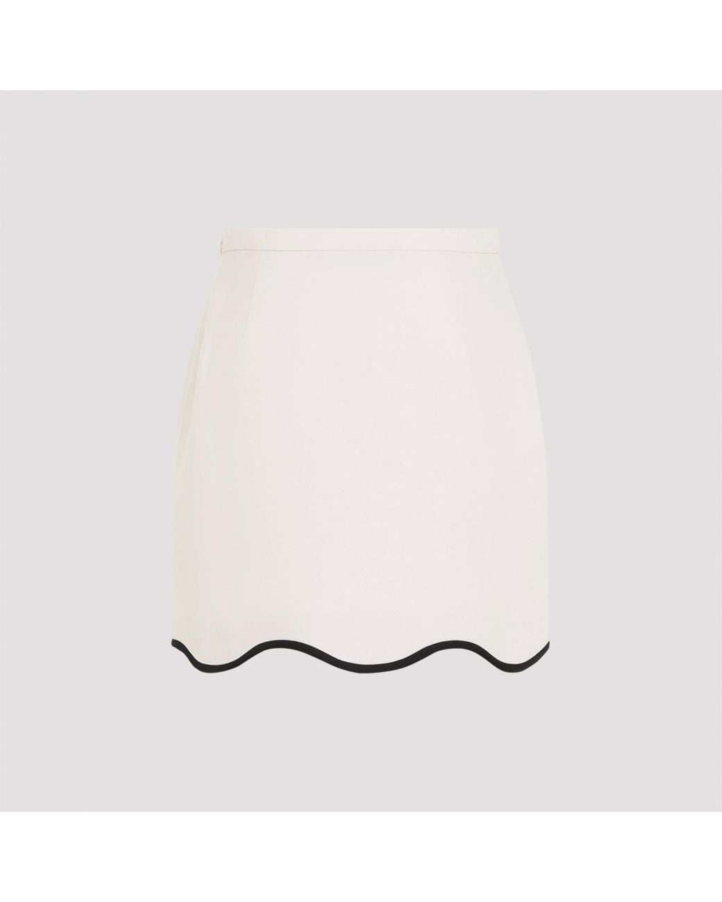 Valentino Natural Inspired Couture Wool & Silk Mini Skirt