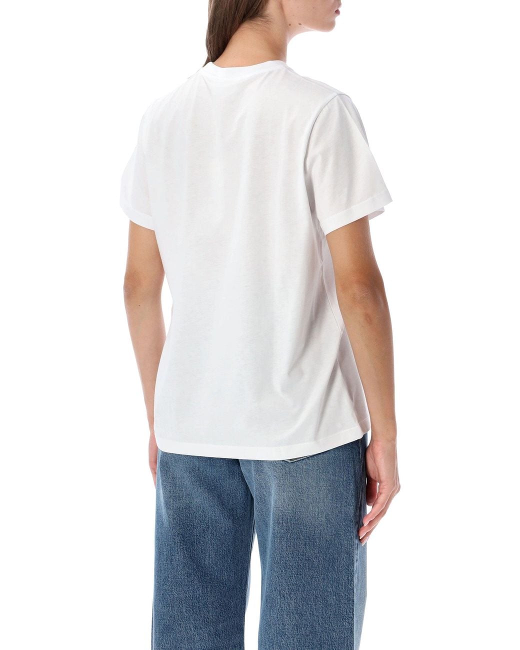 Ganni White Graphic Cotton T-Shirt