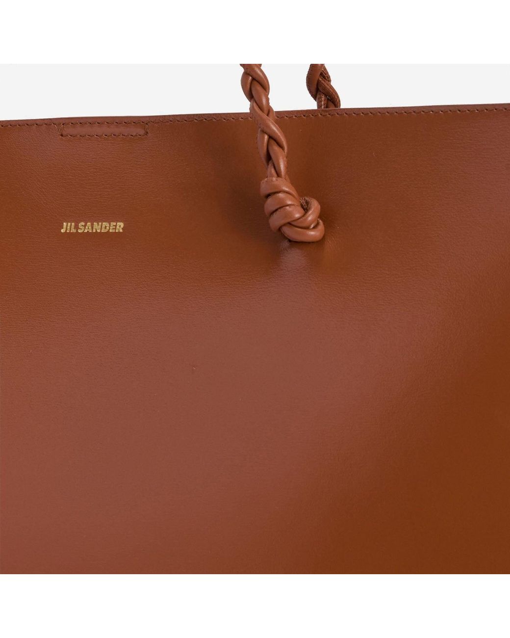 Jil Sander Brown Leder-Einkaufstasche