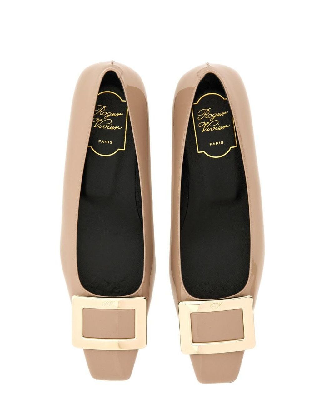 Roger Vivier Natural Belle Vivier Dancer Flats