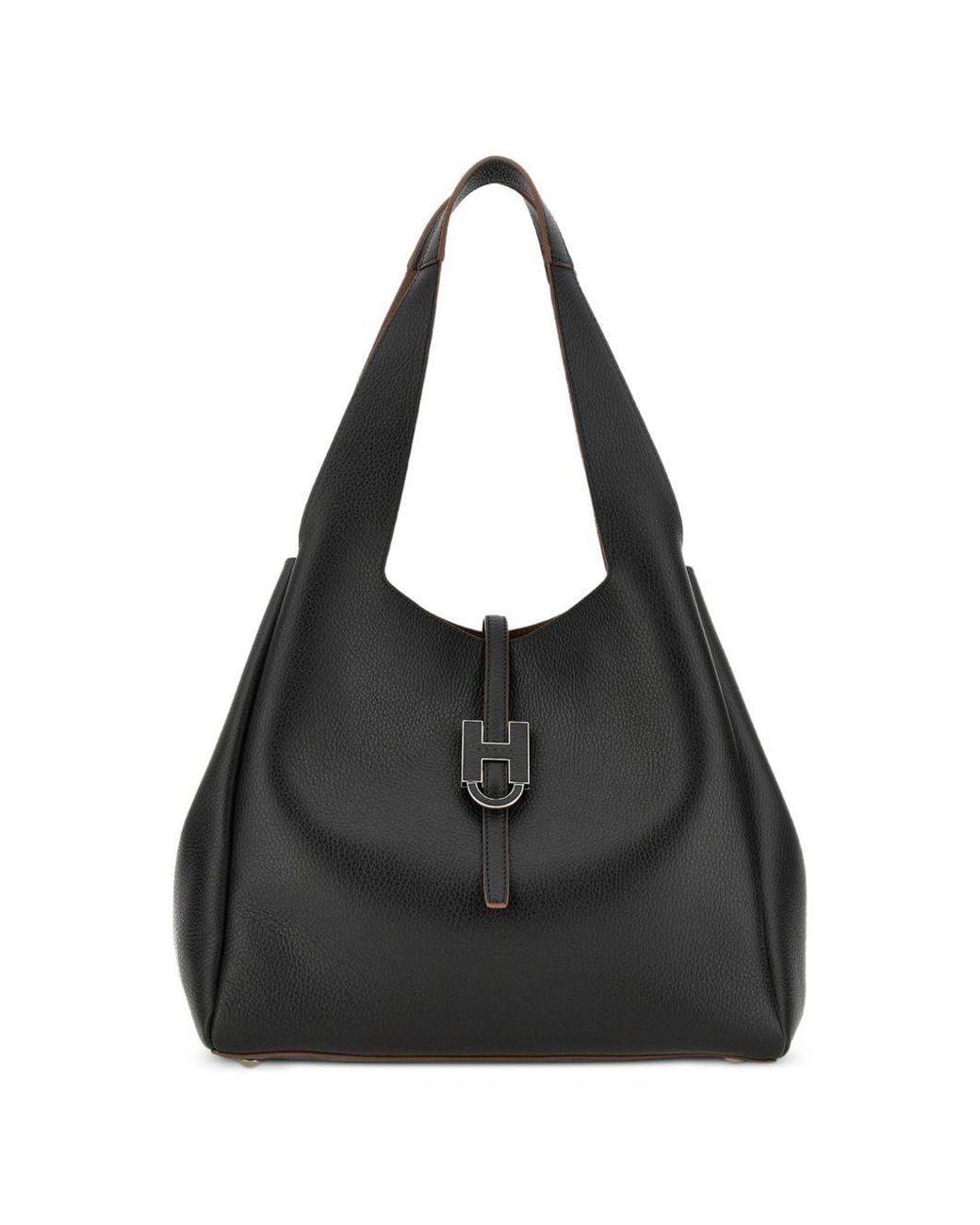 Hogan Black Trenc Leather Tote Bag