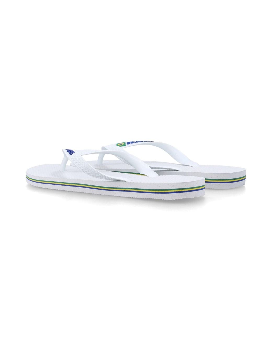 Havaianas White Brasil Logo Flip-Flops