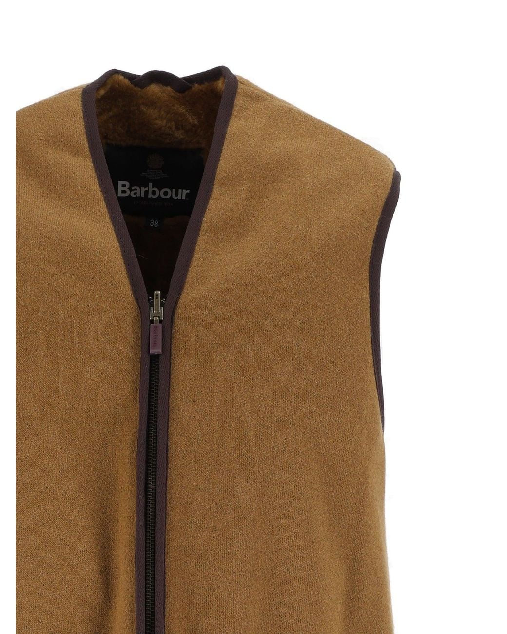 Barbour Green Warm Pile Waistcoat Zip