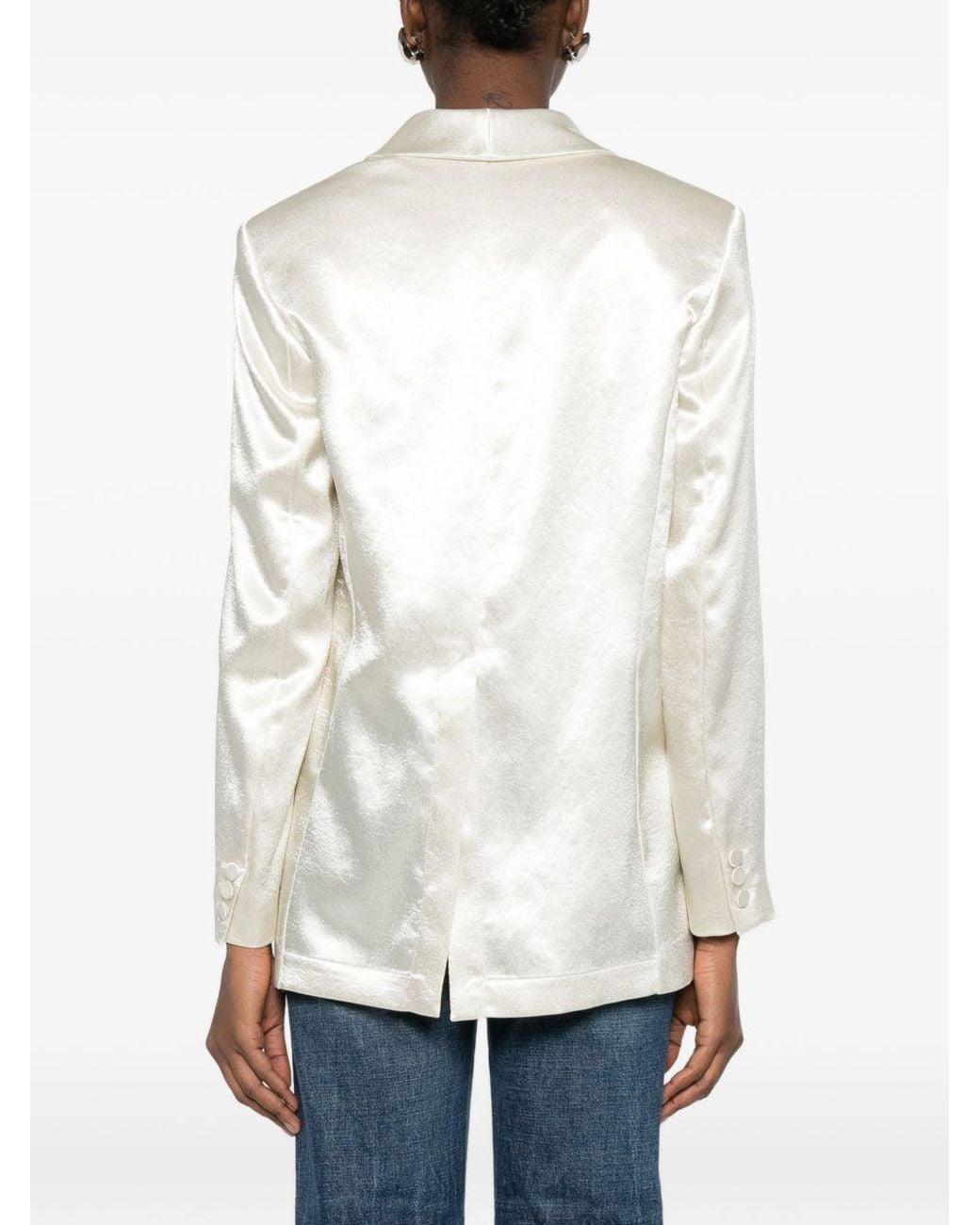 Alysi White Single-Breasted Blazer Jacket