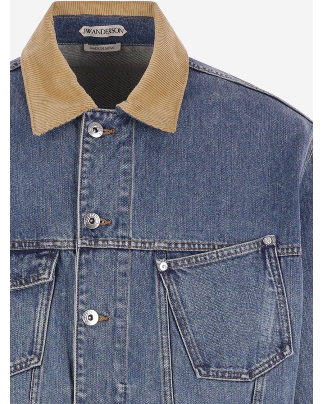 J.W. Anderson Blue Cotton Jacket With Corduroy Collar