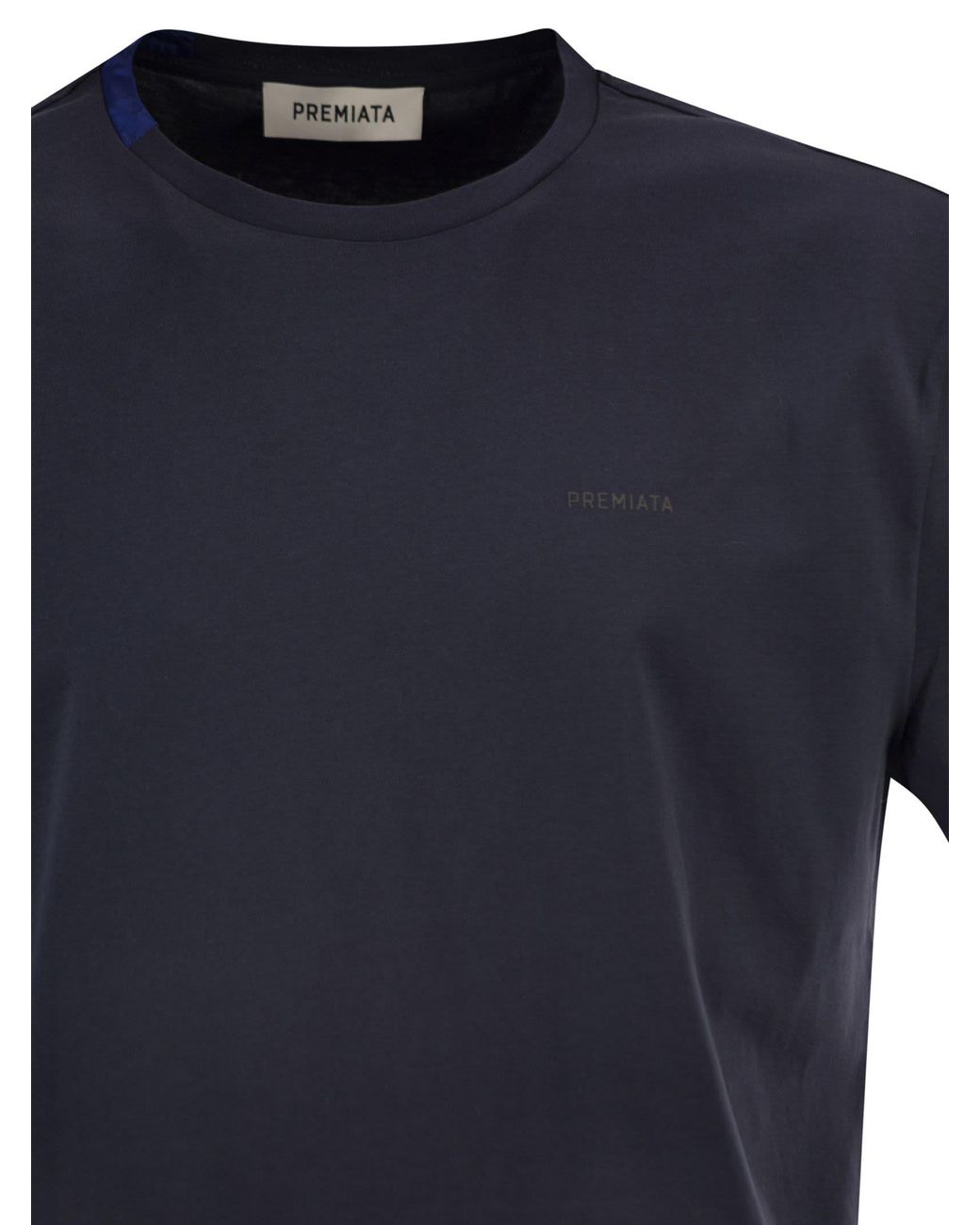 Premiata Blue Cotton T-Shirt With Technical Detail And Logo for men