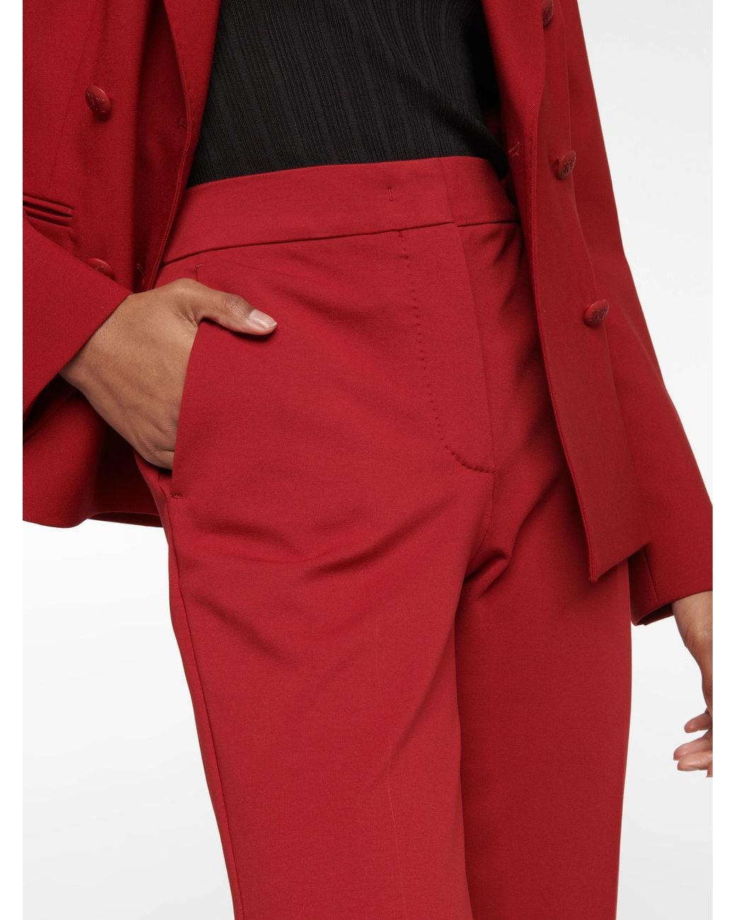 Max Mara Red Pegno Viscose Jersey Trousers