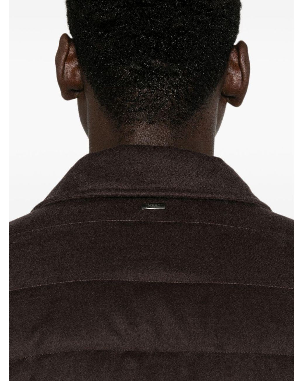 Herno Brown Zipped Down Jacket for men