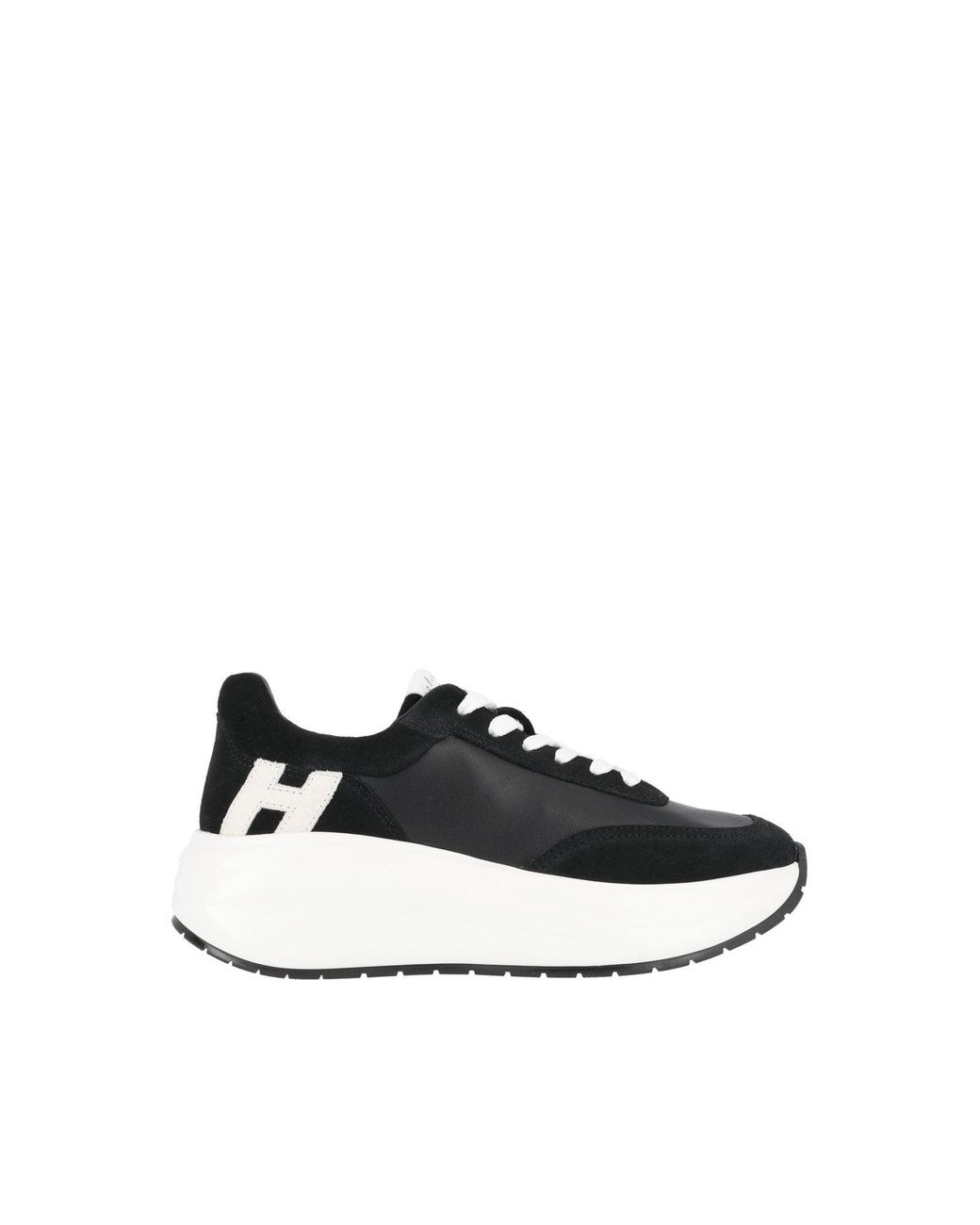 Hogan White H696 Smooth Textured Low-Top Sneakers
