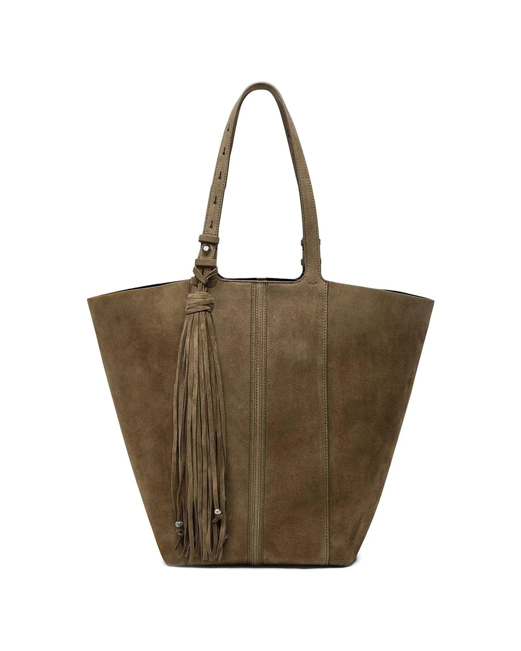 Golden Goose Deluxe Brand Brown Shopping 24.7 Ns Suede Body With Nappa Fringe And Beads Metal Details