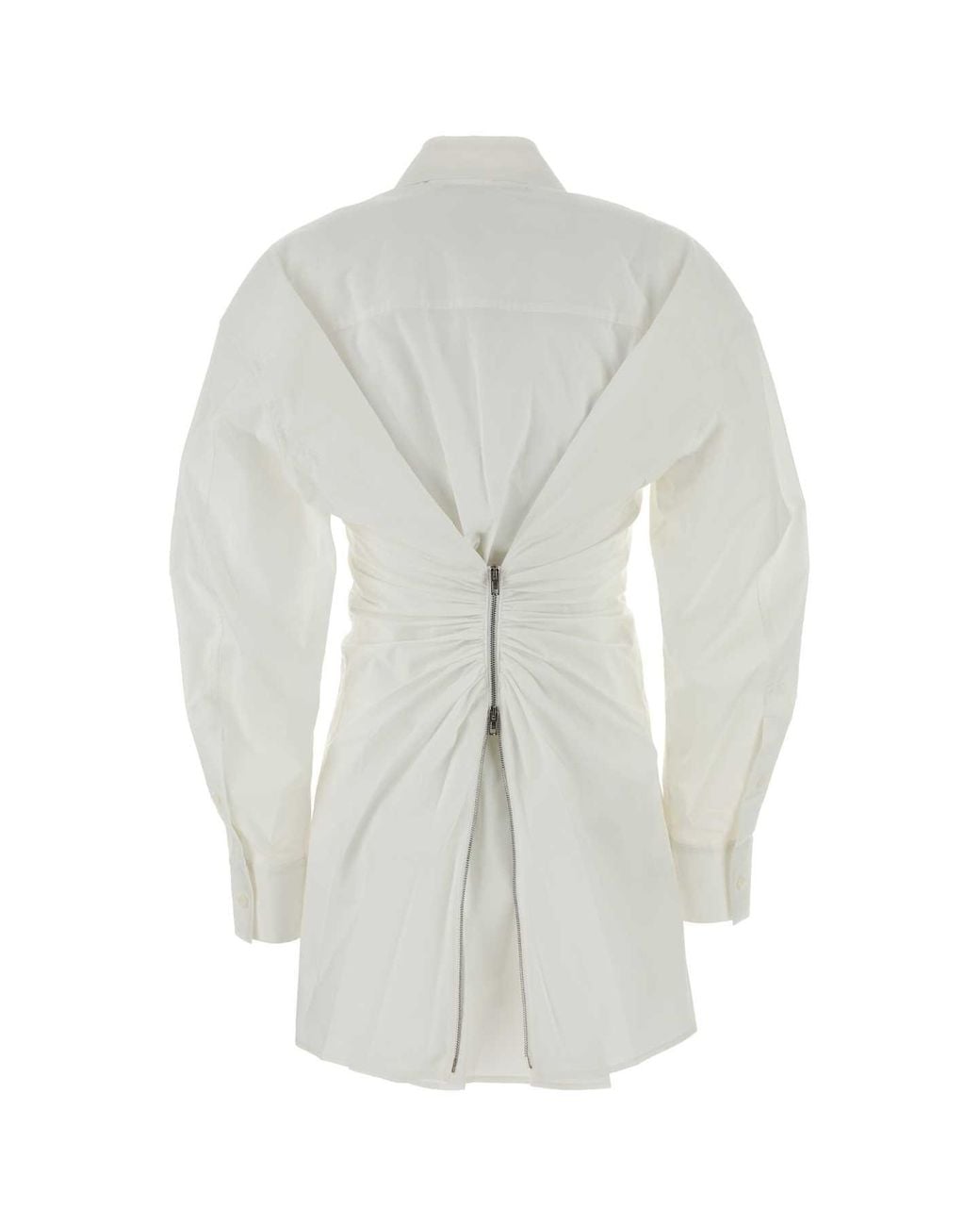 Alexander Wang White Stretch Poplin Shirt Dress