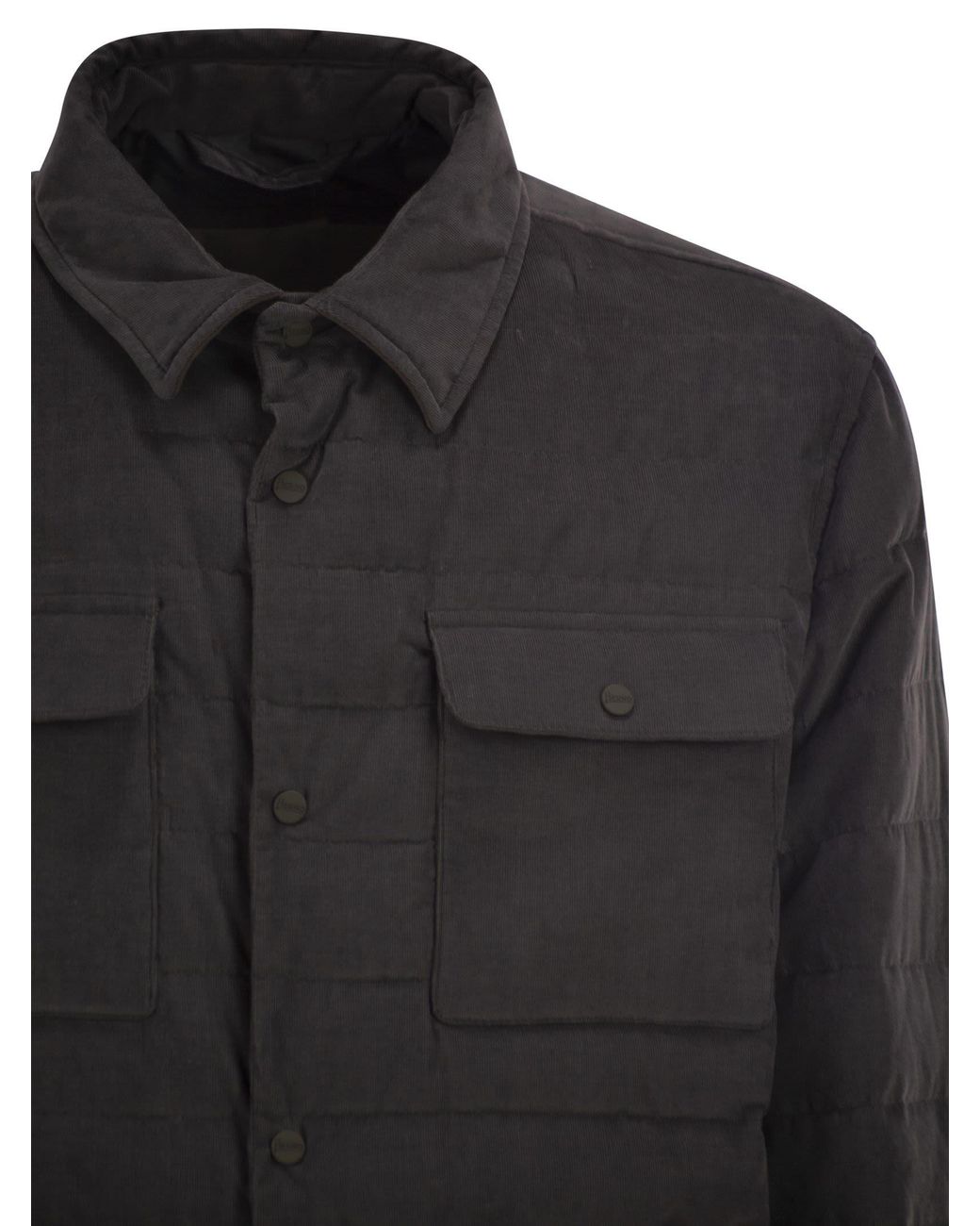 Herno Black Shirt-Style Down Jacket for men