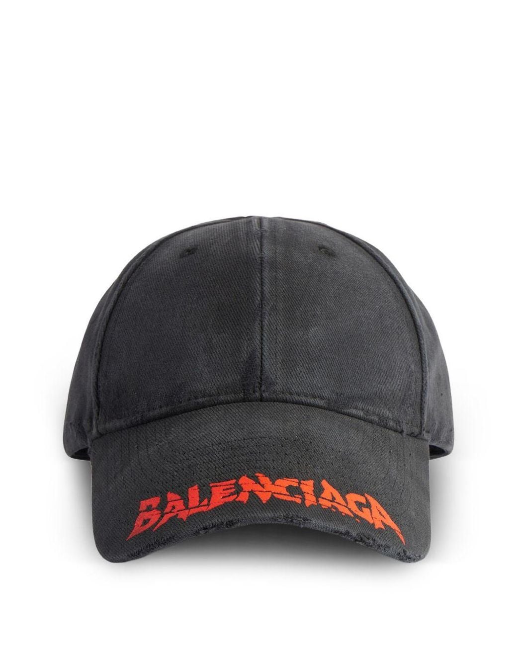 Balenciaga Gray Logo Cotton Baseball Cap