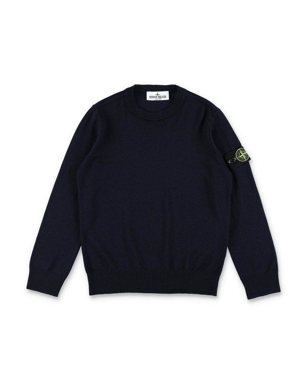 Stone Island Blue Junior Merino Wool Crewneck Sweater