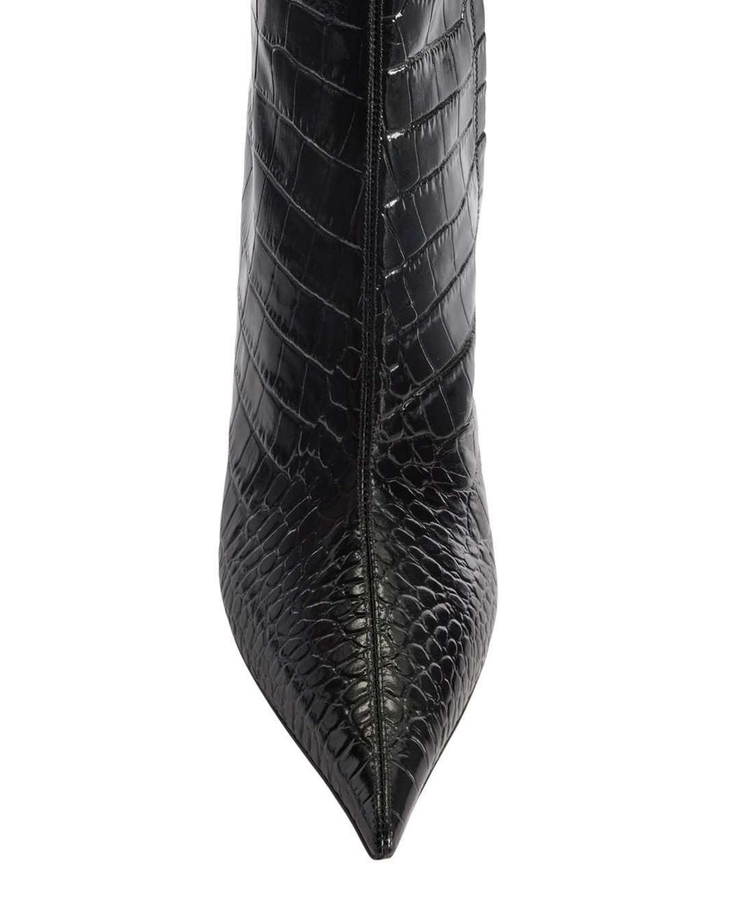 Paris Texas Black Crocodile-Effect Boot