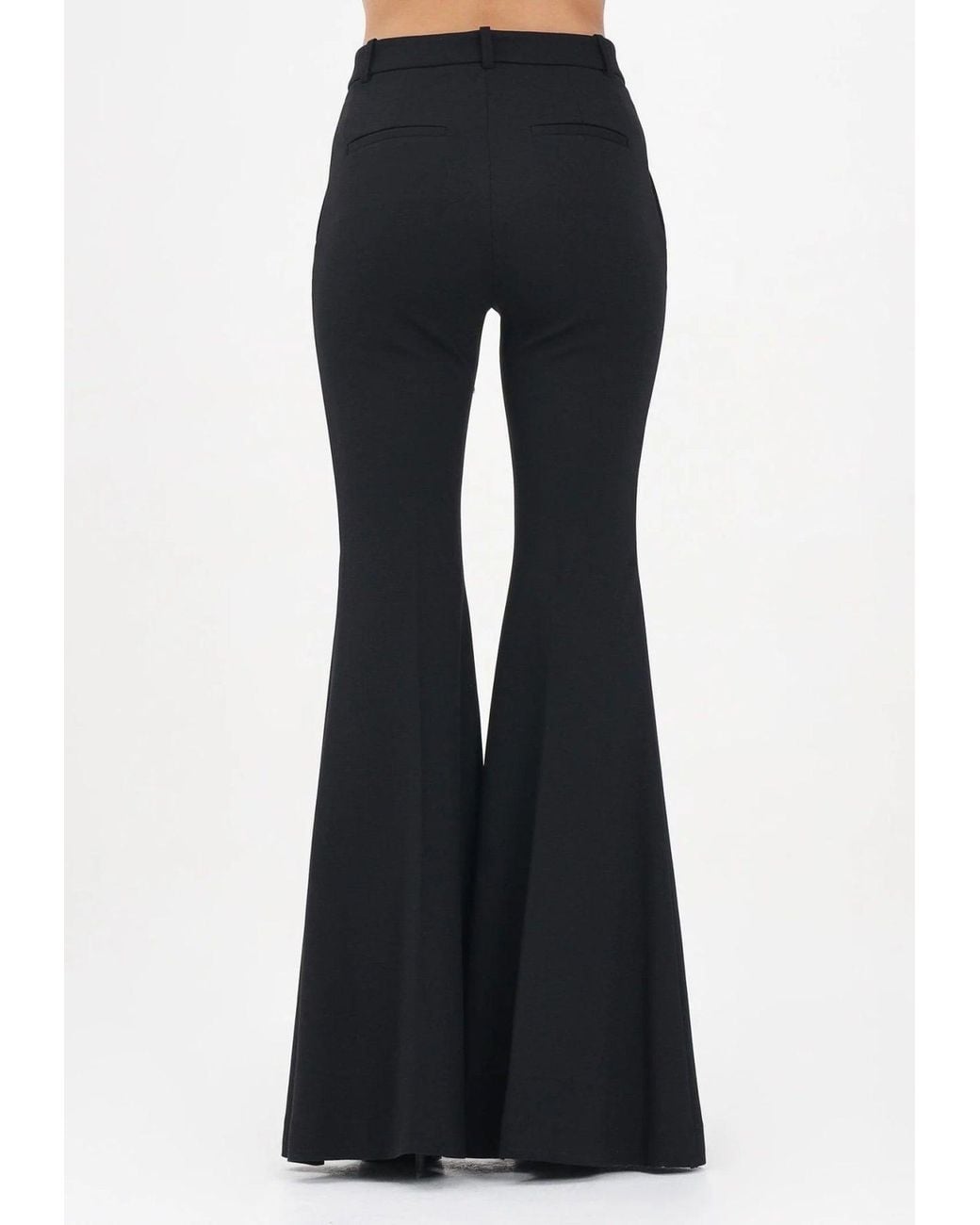 Pinko Black High-Waisted Flared Pants With Tailored Detail