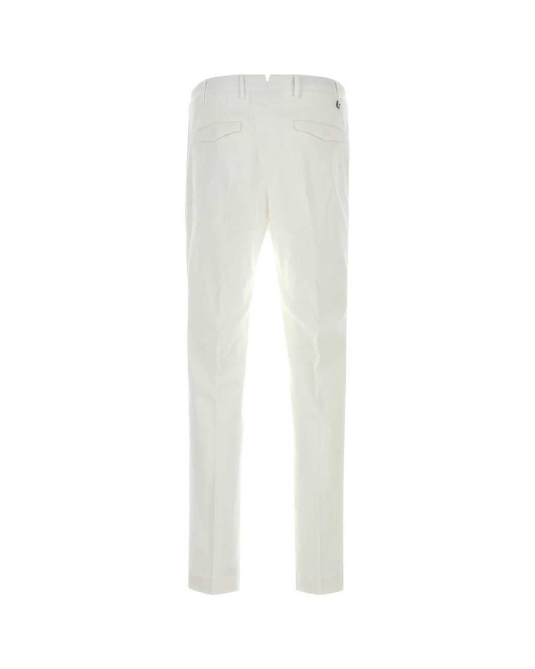PT Torino White Stretch Cotton Pants for men