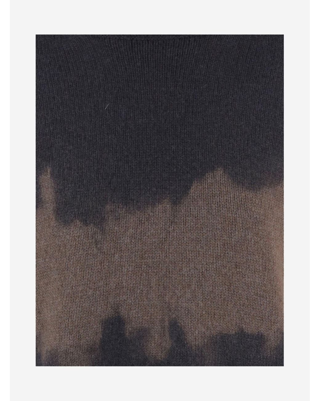 Oliver Lattughi Black Multicolored Cashmere Turtleneck Sweater With Straight Hem