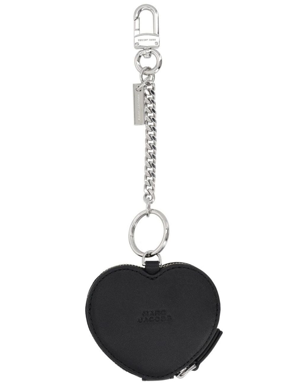 Marc Jacobs Black Heart-Shaped Coin Purse Keychain