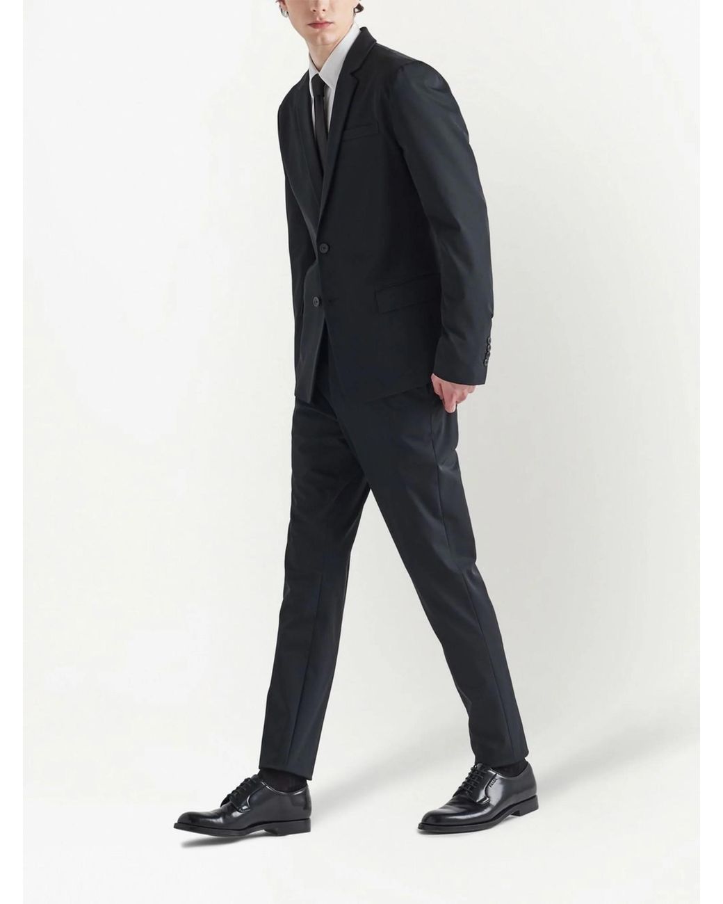 Prada Black Single-Breasted Techno Suit for men