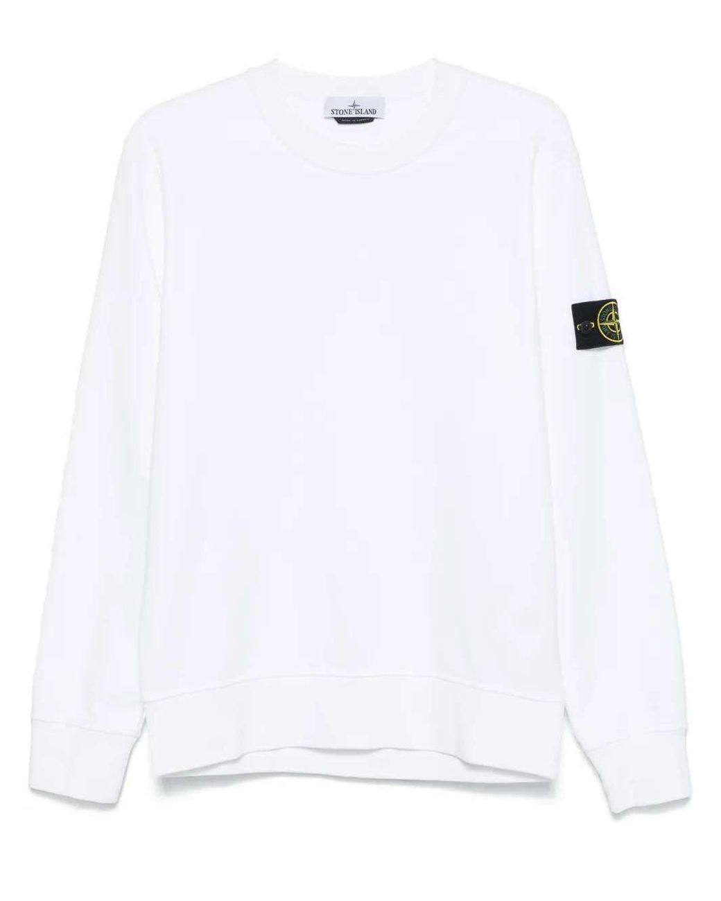 Stone Island White Logo-Patch Sweatshirt for men