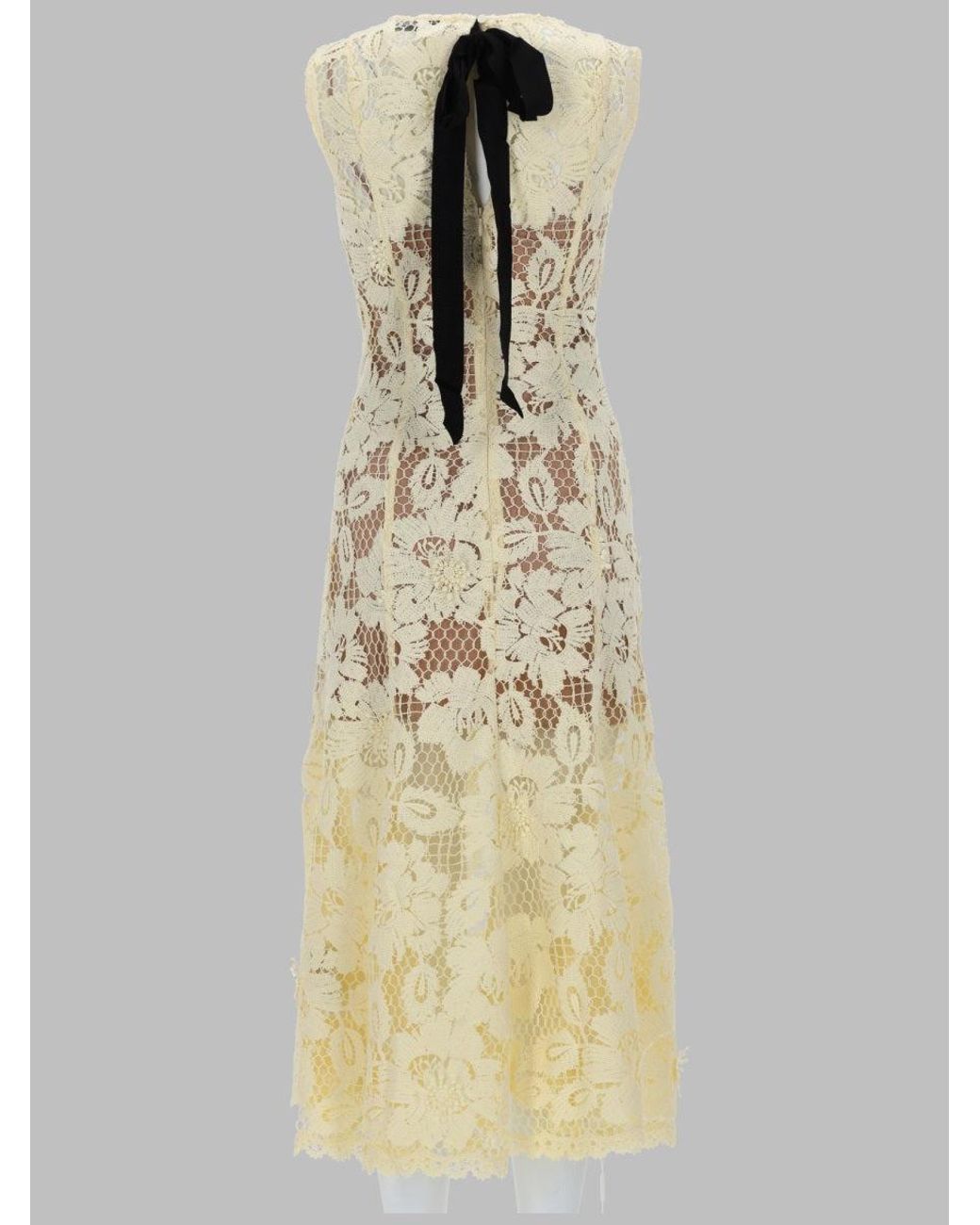 Self-Portrait White Midi Crochet Dress