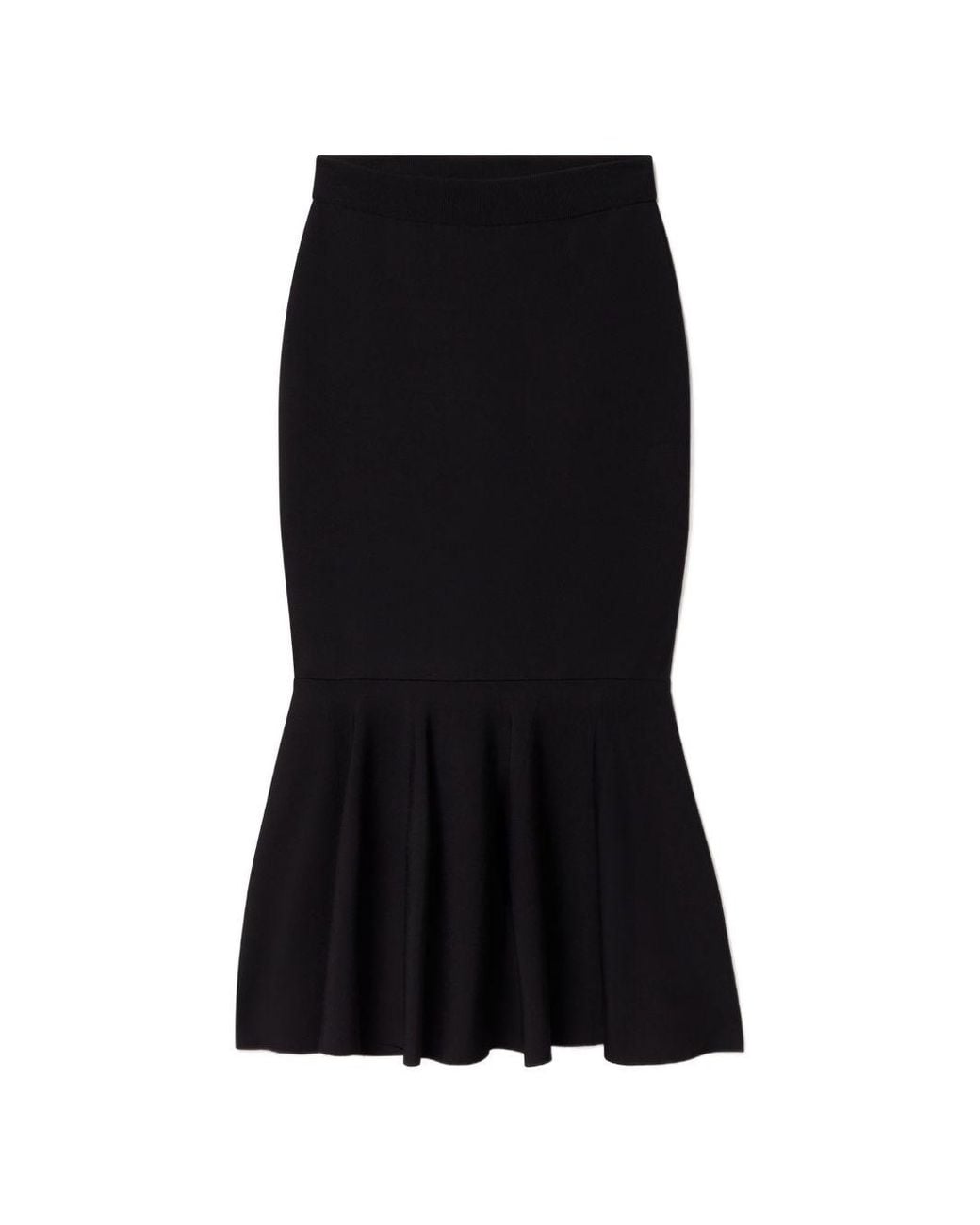 Stella McCartney Black Flared Midi Skirt