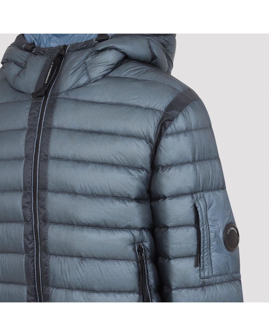 C P Company C.P.Company Orionblue Shell Hooded Lens Down Jacket for men