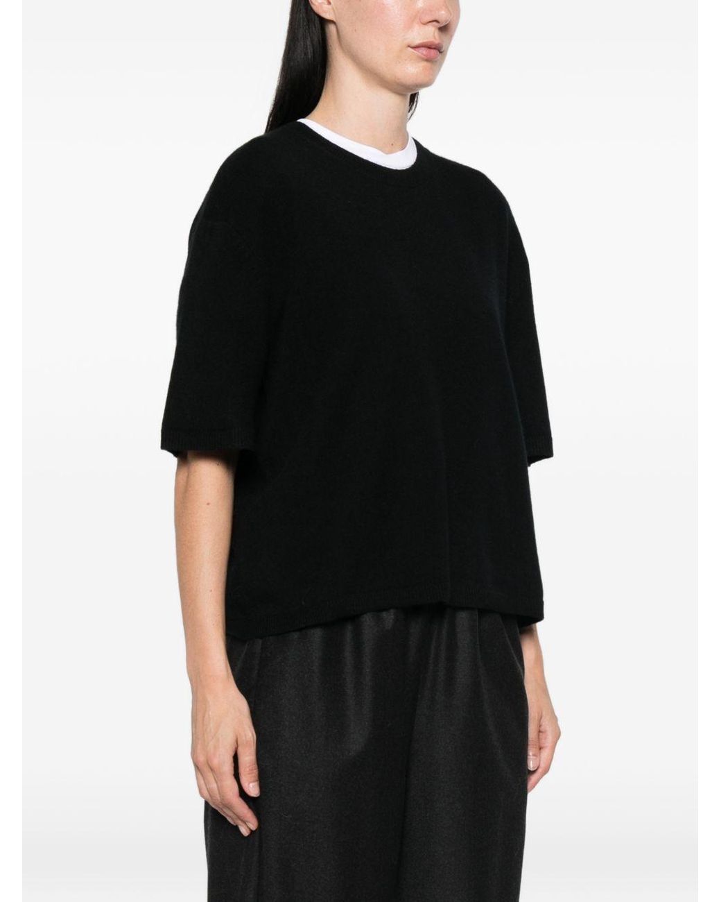 Soft Goat Black Cashmere T Shirt
