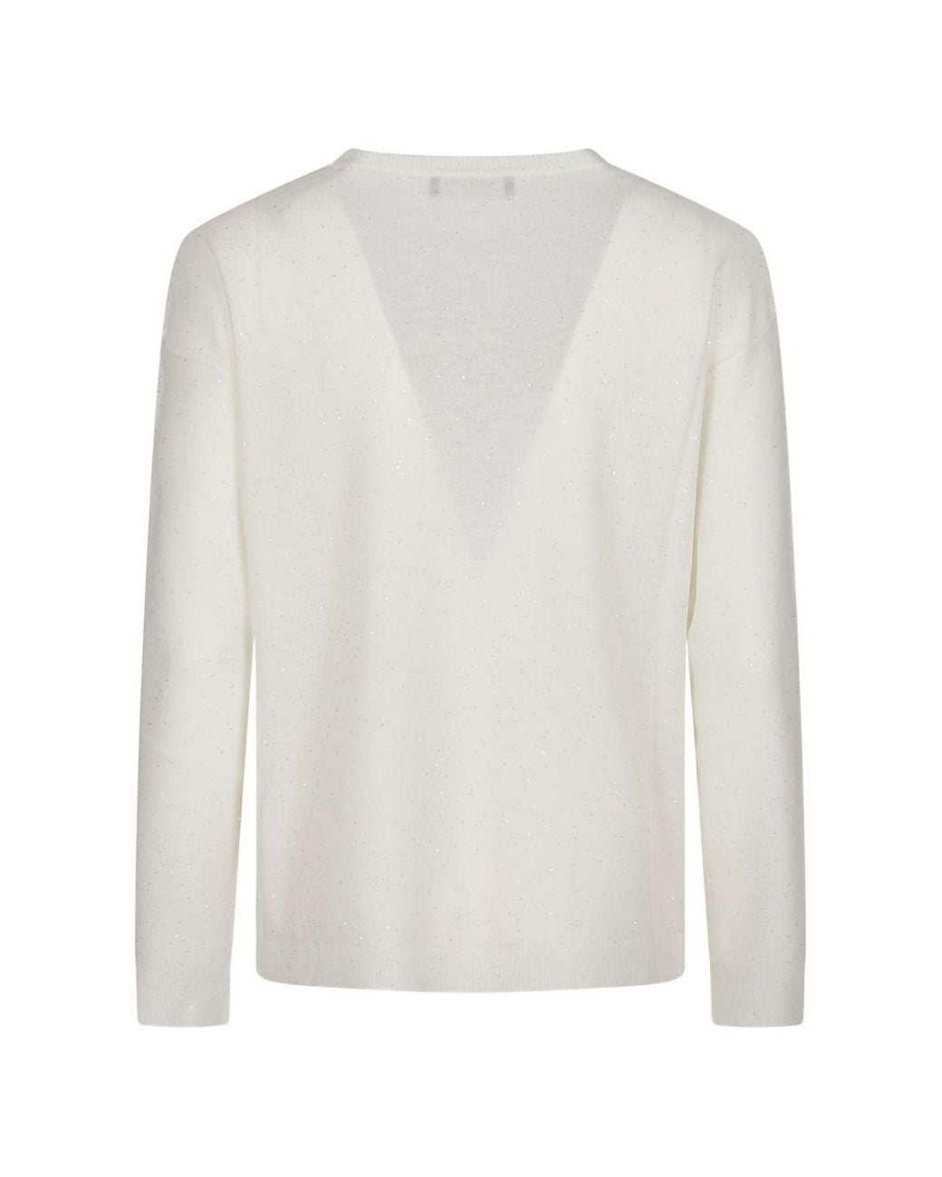 Fabiana Filippi White Wool Crewneck Sweater