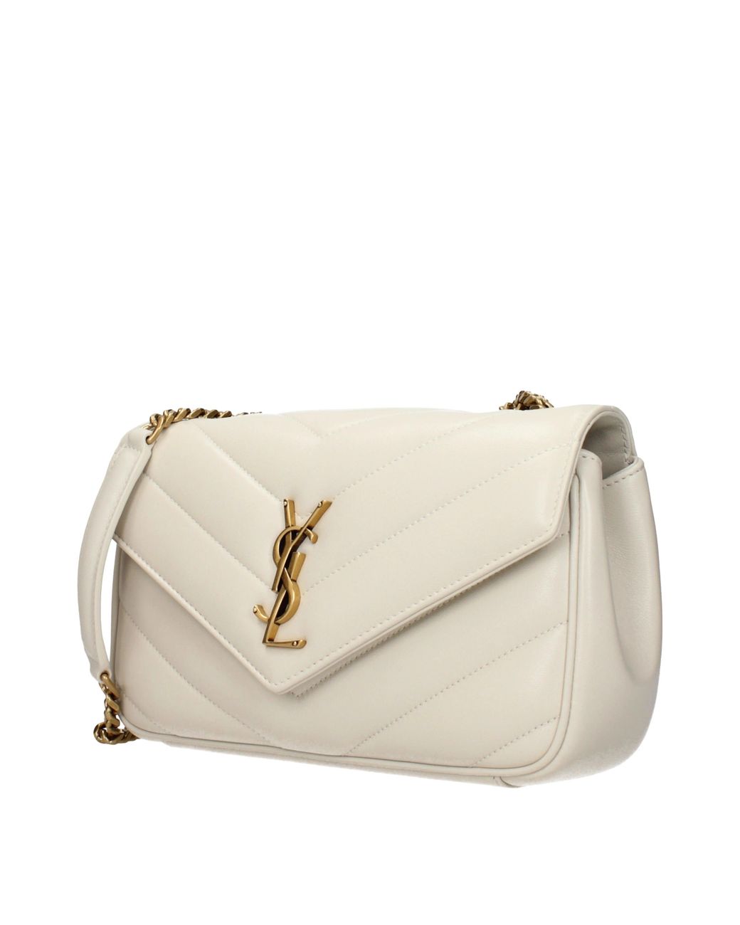 Saint Laurent Natural Shoulder Bags Loulou Leather/Butter
