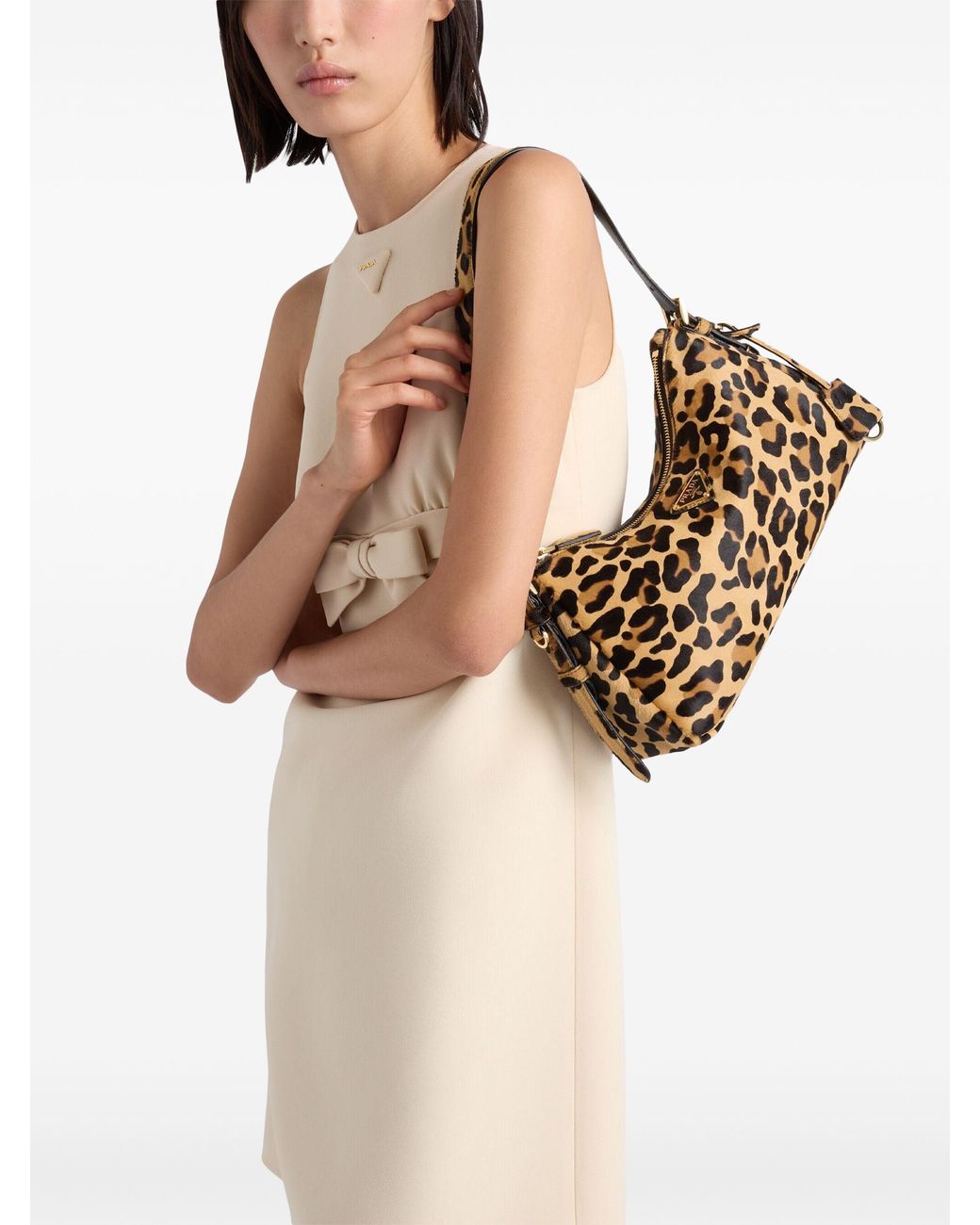 Prada Natural Bow Detailing Short Dress