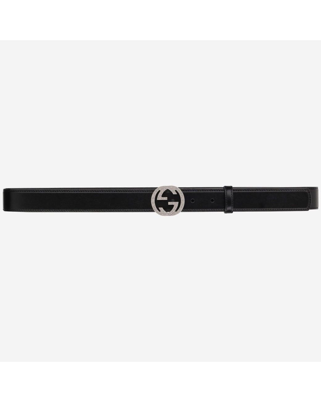 Gucci Black Leather Belt With Logo