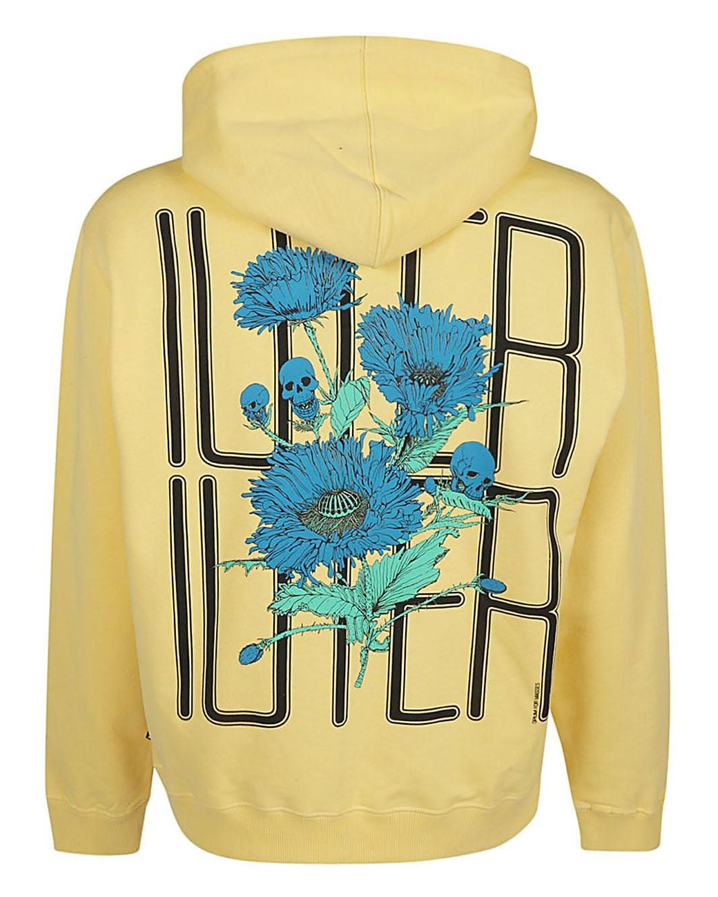 Iuter Yellow Printed Cotton Hoodie for men