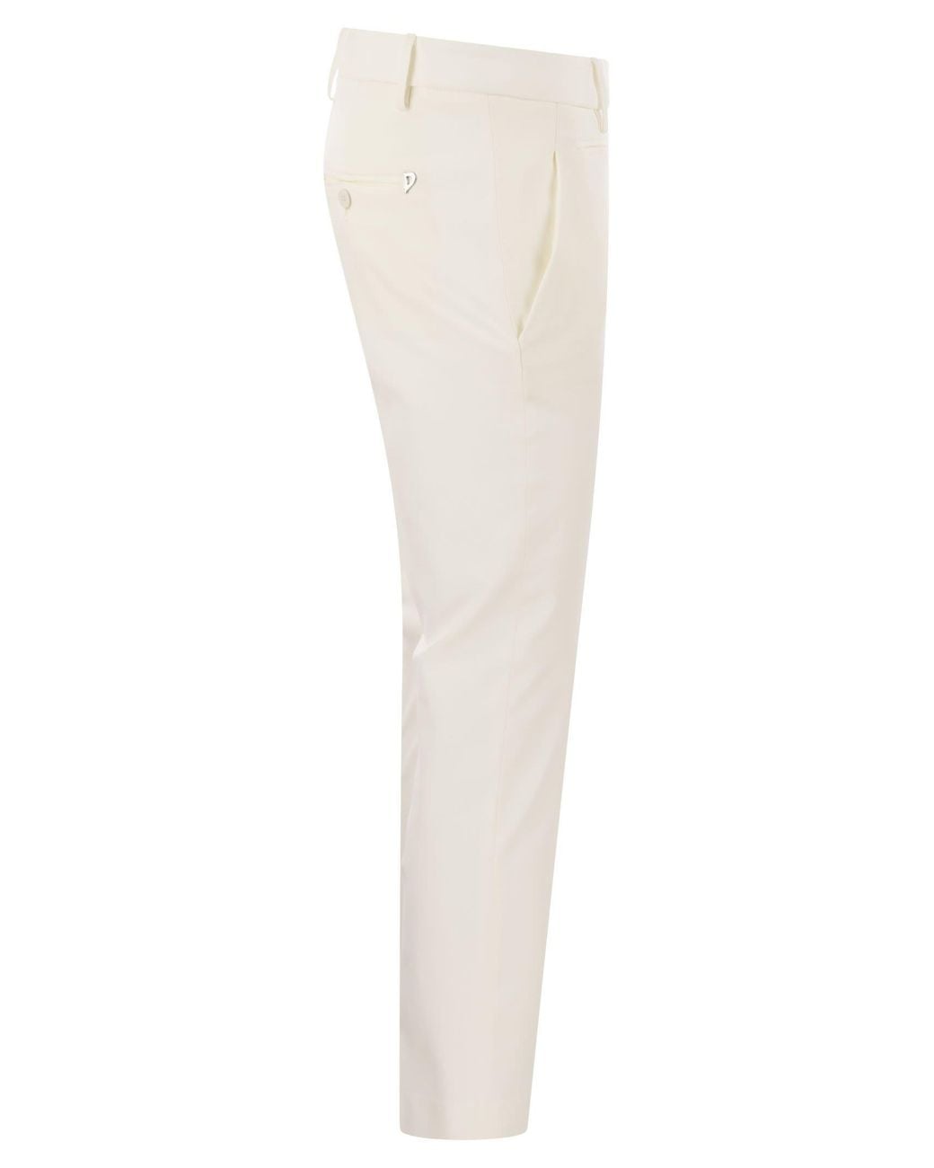 Dondup White Perfect Slim Fit Stretch Trousers