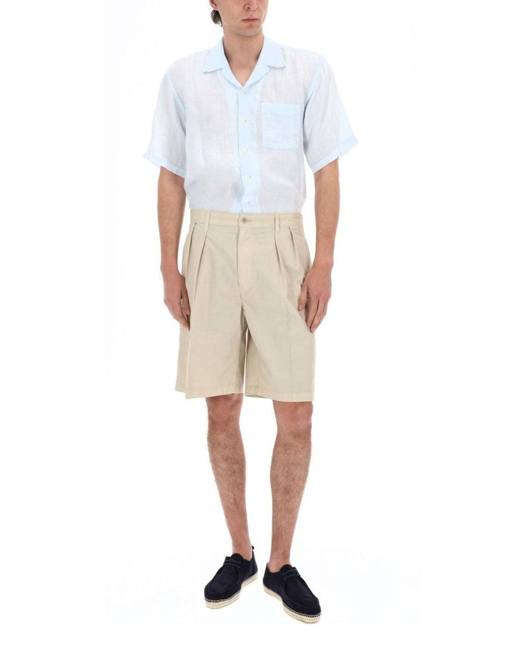 120% Lino Blue Azure Linen Shirt