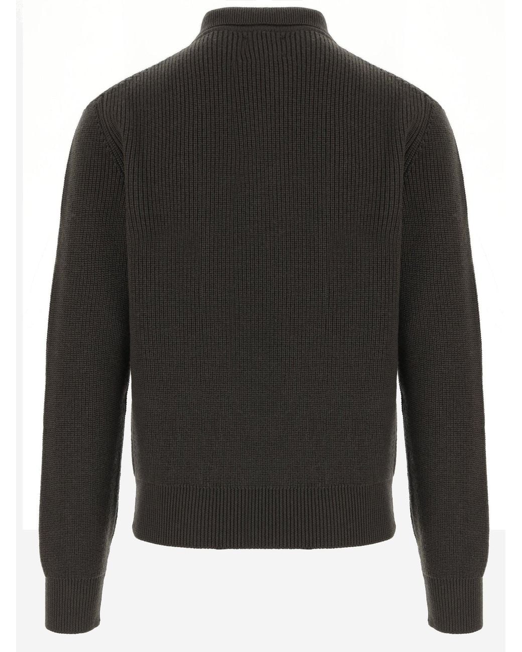 Woolrich Black Full-Zip Wool Sweater Sweatshirts