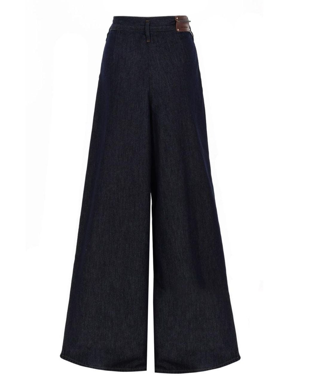 Dries Van Noten Blue Flared Pleated Pants