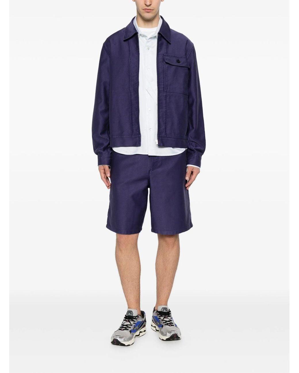 A.P.C. Blue Blouson Moleskine