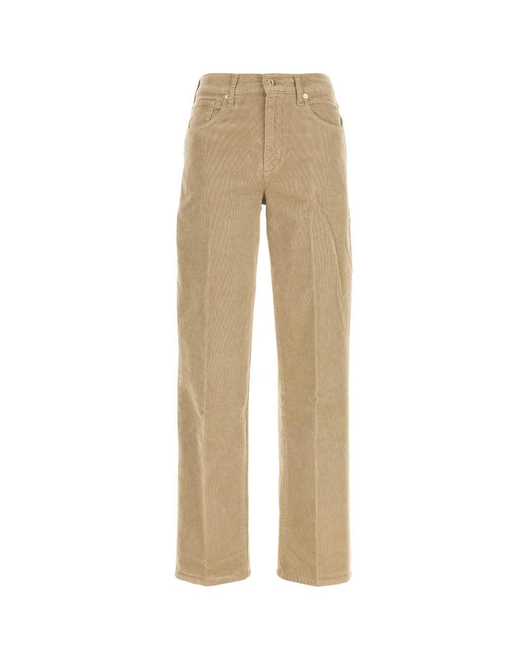 7 For All Mankind Natural Velvet Pinstripe Pants