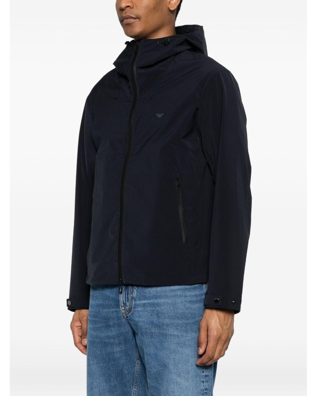 Emporio Armani Black Hooded Blouson Jacket