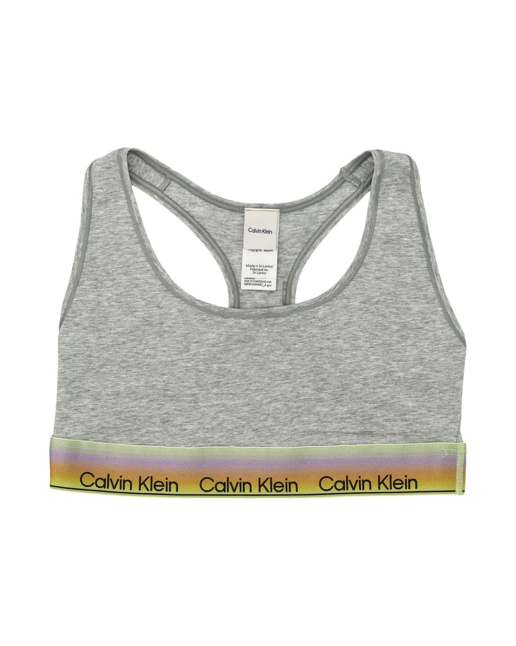 Calvin Klein Gray Logo Band Bralette