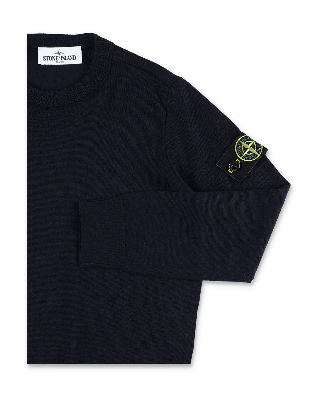 Stone Island Blue Junior Merino Wool Crewneck Sweater