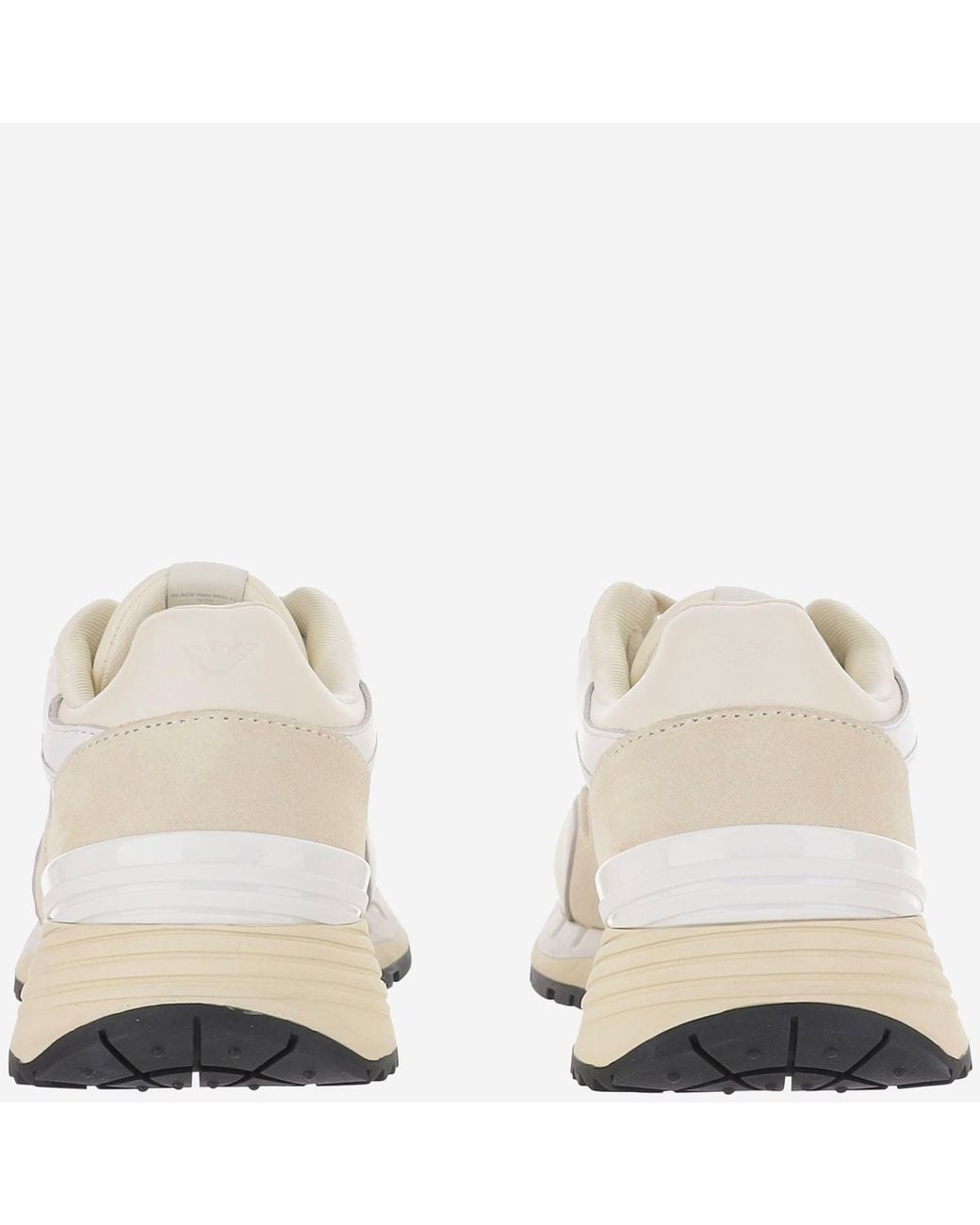 EA7 White Ledersneaker mit Logo